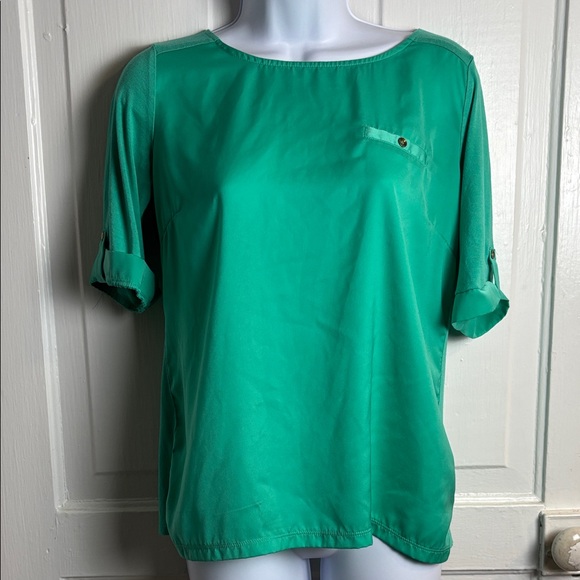 The Limited Dark Green Women's Top Roll Tab Sleeve Size M - Picture 1 of 9